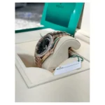 RLX "President" 40mm Everose Gold Olive Green Roman Dial Diamond Bezel - 228345RBR - Image 4