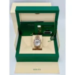 RLX Day-Date "President" 40mm Everose Gold Mother of Pearl Diamond Baguette Dial - 228235 - Image 8