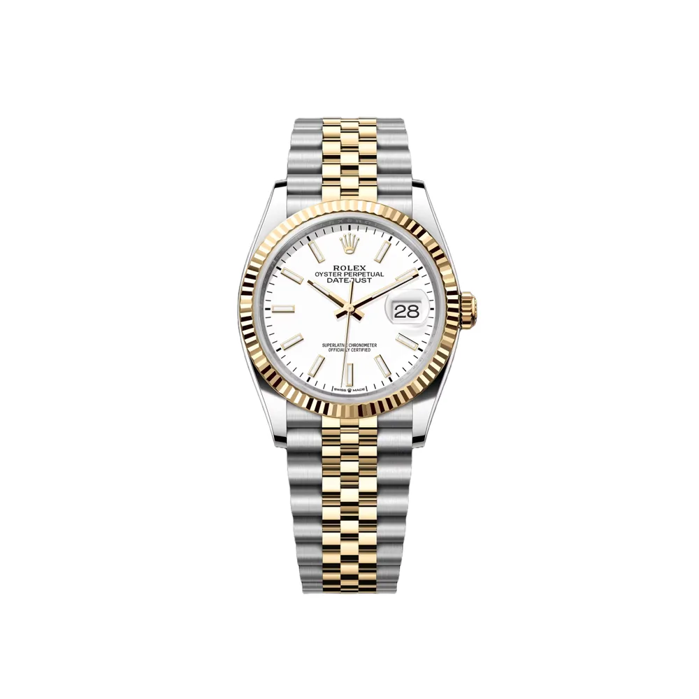 P0762-1 RLX Datejust 36mm 126233 White Index Dial Two-Tone Jubilee Bracelet Watch - Image 1