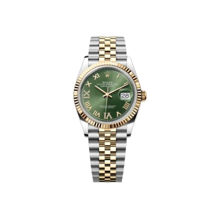 RLX Datejust 36mm 126233 Olive-green Roman Diamond Dial Two-Tone Jubilee Bracelet