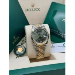 RLX Datejust 36mm 126233 Olive-green Roman Diamond Dial Two-Tone Jubilee Bracelet - Image 4