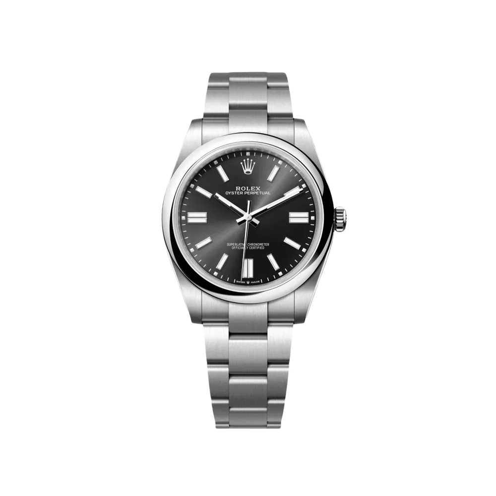 P0765-1 RLX Oyster-Perpetual 41mm 124300-0002 Stainless Steel Black Index Dial Watch - Image 1