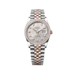 RLX Datejust 36mm 126281 Silver Palm Motif Diamond Dial Oyster Bracelet