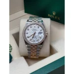 RLX Datejust 36mm 126281 Silver Palm Motif Diamond Dial Oyster Bracelet - Image 10