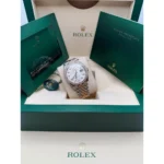 RLX Datejust 36mm 126281 Silver Palm Motif Diamond Dial Oyster Bracelet - Image 12