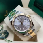 RLX Datejust 41mm 126333 Silver Index Oyster Steel and Yellow Gold Mens Watch - Image 7