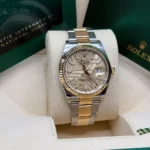 RLX Datejust 36mm 126233 Golden Palm Motif Dial Jubilee Bracelet Watch - Image 10
