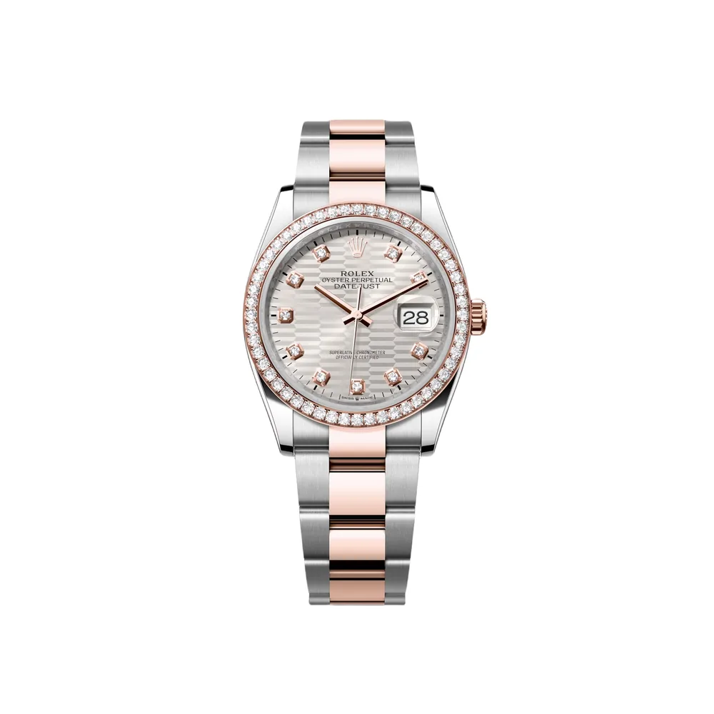 P0772-1 RLX Datejust 36mm 126281 Silver Palm Index Dial Jubilee Bracelet - Image 1