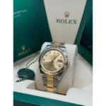 RLX Datejust 41mm Two-Tone Yellow Gold Fluted Bezel Champagne Diamond Dial Oyster - 126333 - Image 5