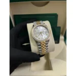 RLX Datejust 36mm 126283 Silver Dial Diamond Bezel Jubilee Bracelet Watch - Image 9