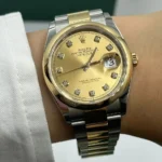 RLX Datejust 36mm 126203 Champagne Set with Diamonds Dial Domed Bezel Oyster Bracelet - Image 10