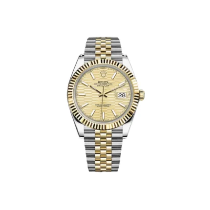 RLX Datejust 41mm Swiss Replica Watch | Two Tone Jubilee Bracele Champagne Fluted Dial Ref 126333