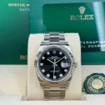 RLX Datejust 36mm 126234 Black Diamond Dial Stainless Steel Oyster Mens Watch - Image 3