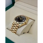 RLX Yellow Gold President Day Date 40mm Black Diamond Baguette Dial - 228238 - Image 2