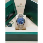 RLX Datejust 41mm 126334 Blue Diamond Oyster Stainless Steel Mens Watch - Image 3