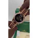 RLX Day-Date "President" 40mm Everose Gold Slate Roman Ombre "Smoke" Dial - 228235 - Image 9