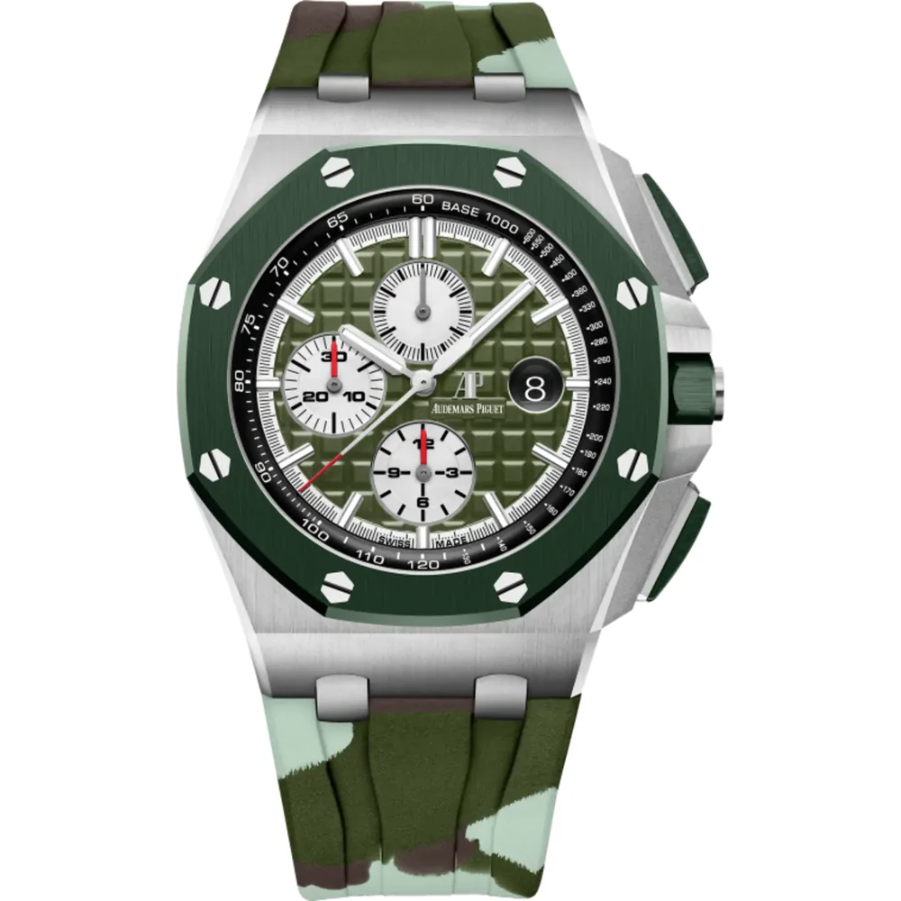 P0841-1 A&P OFFSHORE Khaki Green Camouflage Dial CHRONOGRAPH 44mm - Image 1