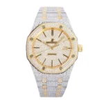 Royal Oak 41mm 15400 Iced Out Steel/Yellow Gold in Stick Markers